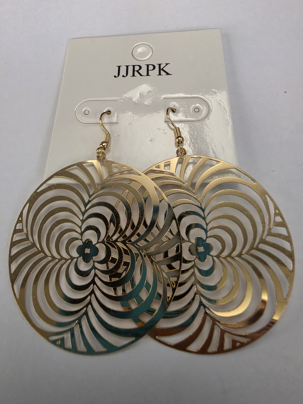 Gold Floral Cutout Hoop Earrings